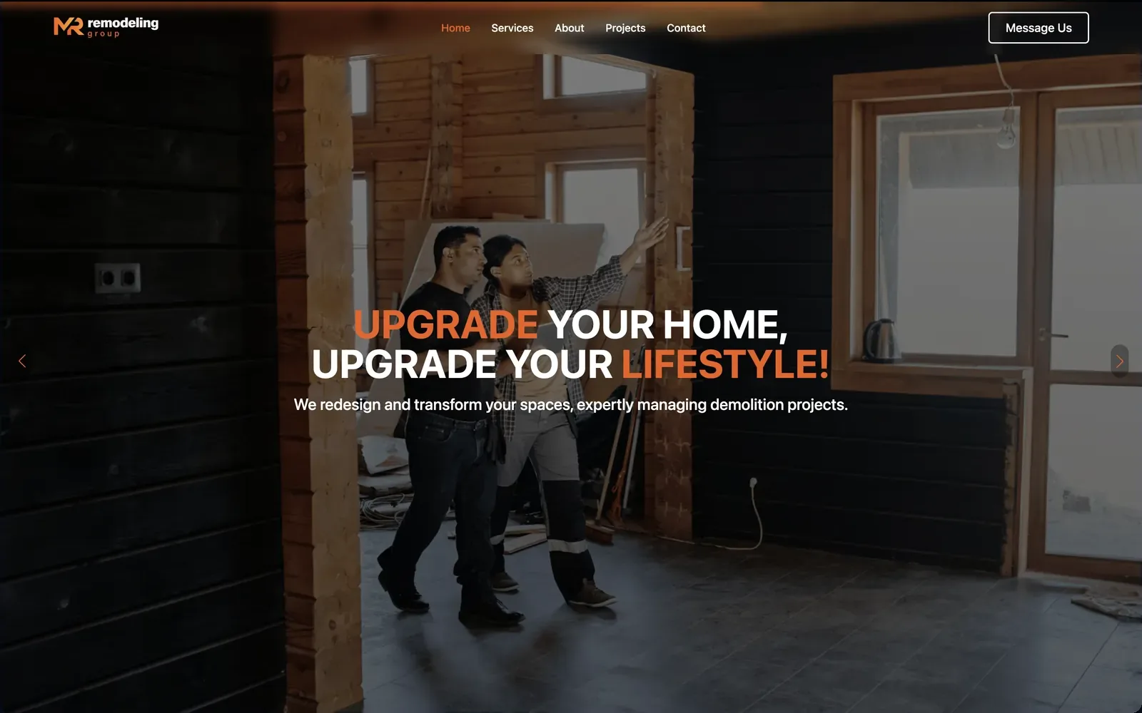 MR Remodeling Group website homepage on desktop, built by Wild Ox