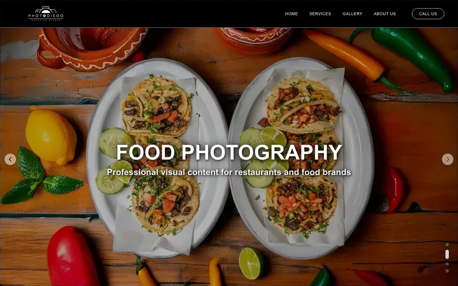 PhotoDiego Creative Studio website, built by Wild Ox