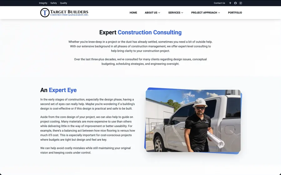 Target Builders website, built by Wild Ox